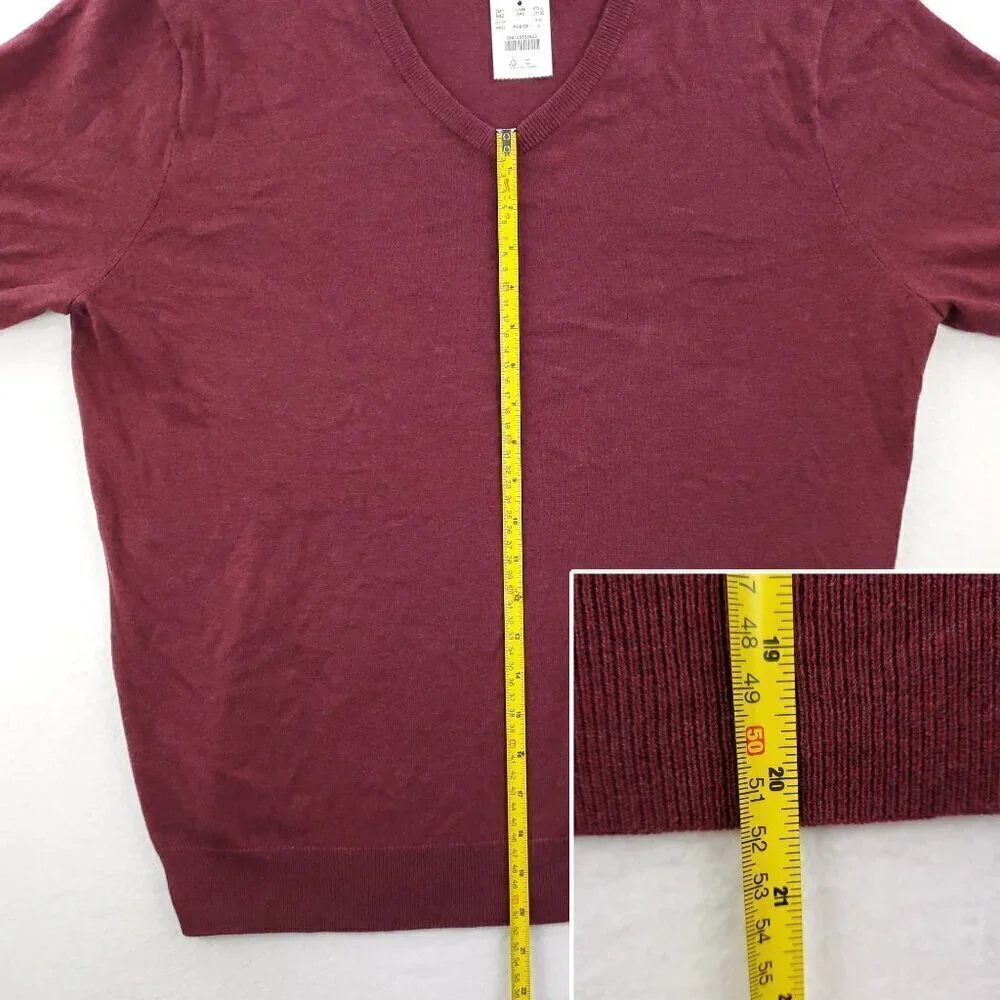 J. Crew Sweater Merino Wool Blend V-Neck Soft Lightweight Men's Large NWT